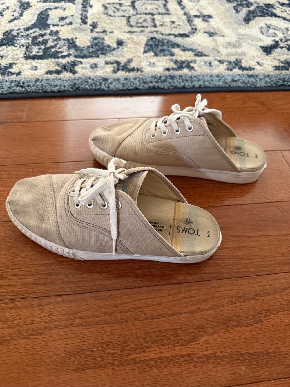 TOMS Greige canvas Slip-On Mule Sneakers